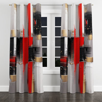 Austra - Cubism Grommet Curtain - Velvet Room Darkening - 1 Panel