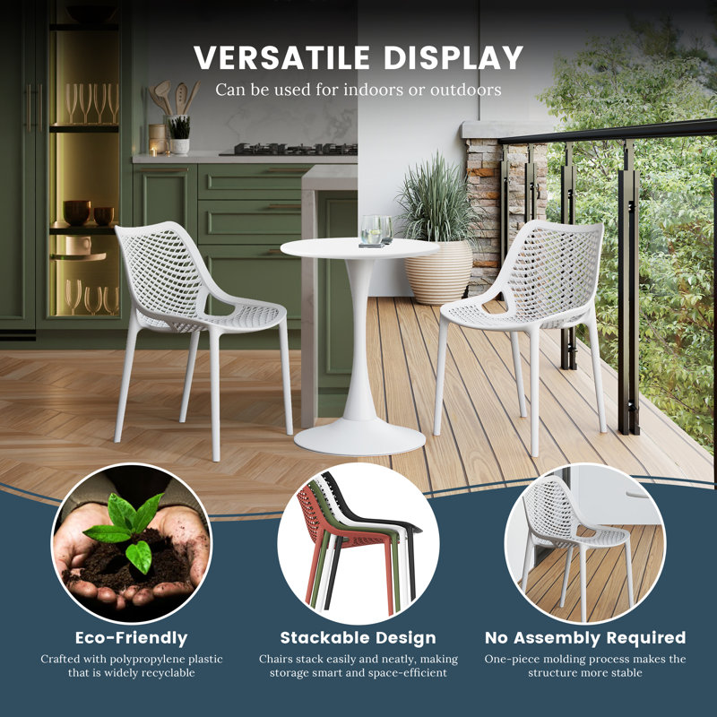 Ensemble repas carré pour 4 personnes, Blanc
