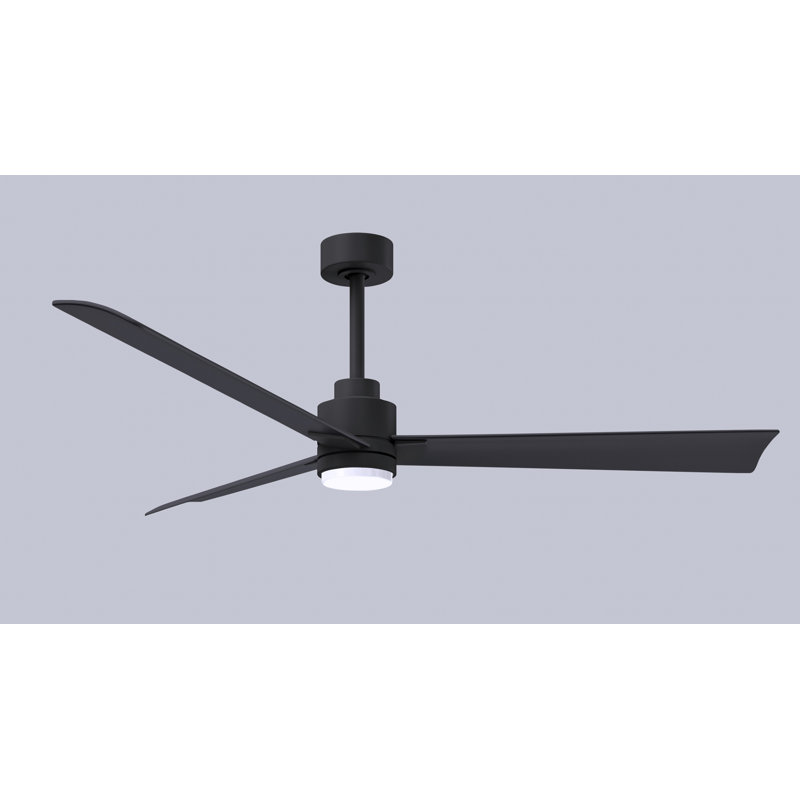 Ventilateur de plafond Alessandra, Noir mat, Noir mat, 56"