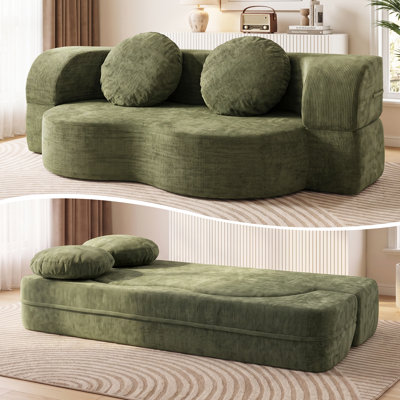  77" Upholstered Convertible Sofa Couch