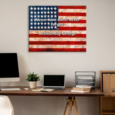 Artsy Quote "Never look back, never forget." By Jessica Day George Gallery Wrapped Canvas