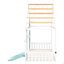 Lit simple avec glissade, bande lumineuse en boule, lit plateforme en bois avec façade, panneau d'ameublement amusant - bleu-133671191