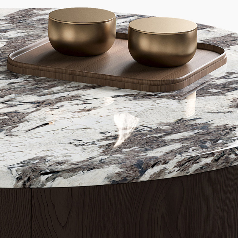 Round marble coffee table