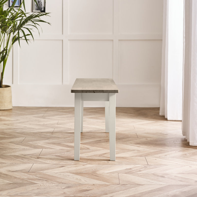 Alcazar Wood Bench, Whitewash, 45cm H x 120cm W x 30cm D
