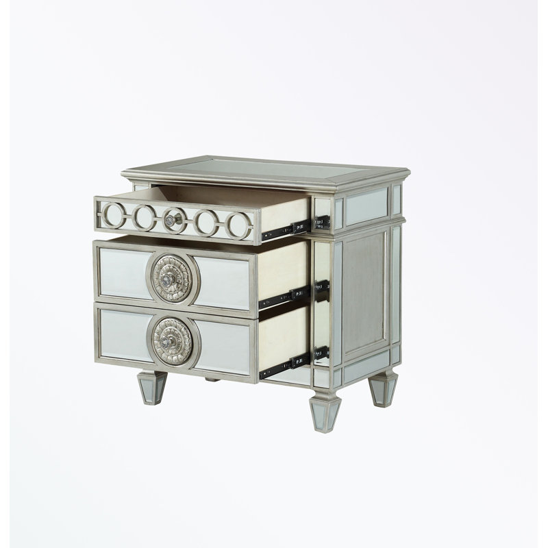 rectangle Nightstand with three drawers