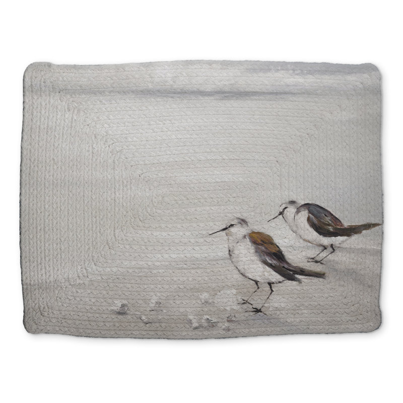 Two Sandpipers Birds Braided Polyester Placemat - Home Decor
