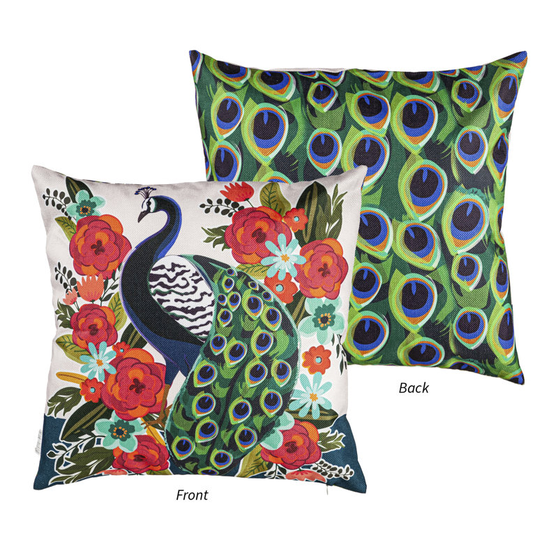 Housse de coussin d'extérieur Floral Peacock