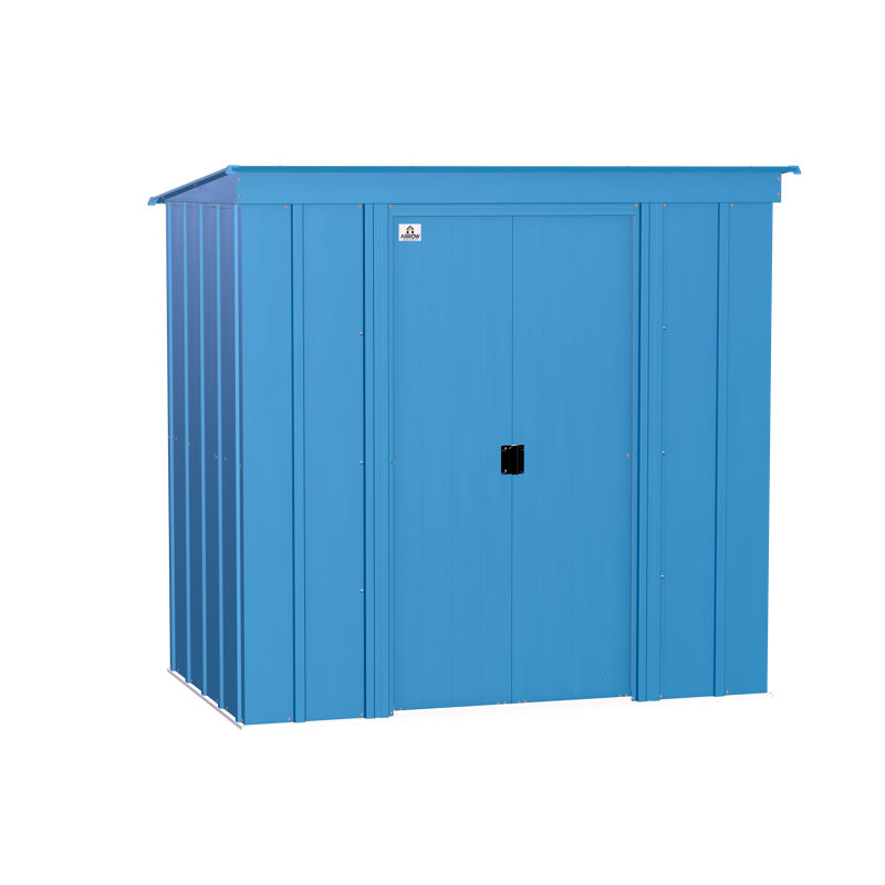 Remise de rangement classique en acier, 6 x 4, bleu gris, Bleu gris