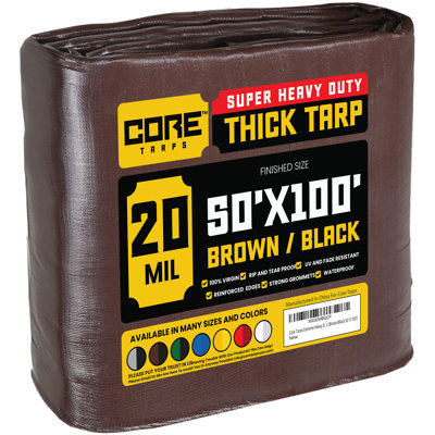 20 Mil Heavy Duty Polyethylene Tarp, Waterproof, UV Resistant