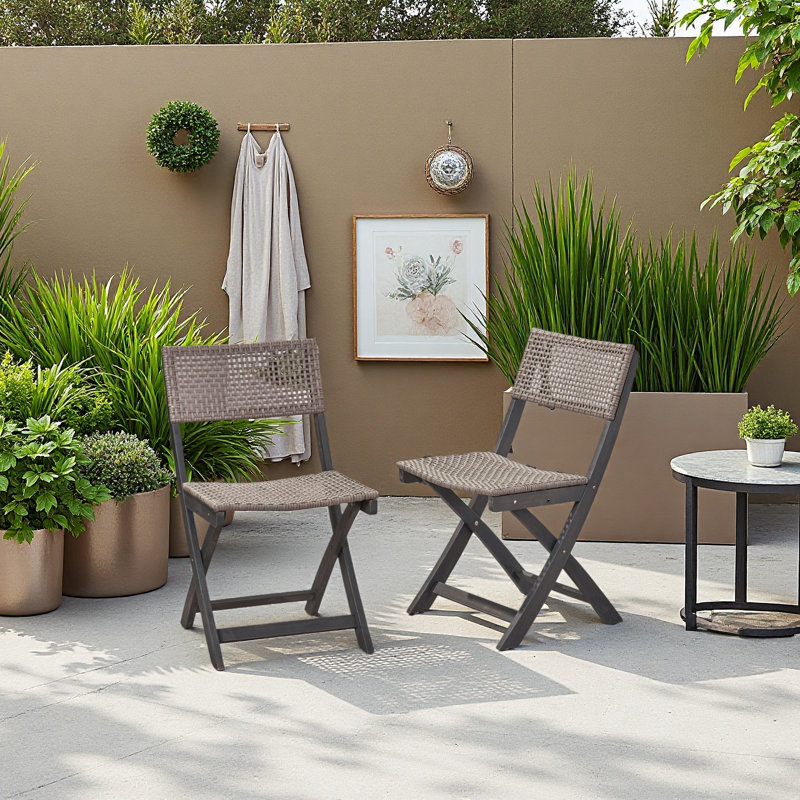  Chaise bistro Hillside, ensemble de 2, Brun / Gris