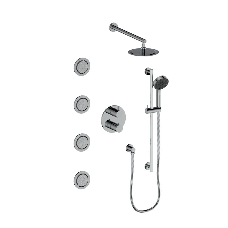 Complete Shower System with Rough-in Valve, Chrome