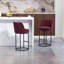 Ensemble de 2 tabourets de bar à hauteur de comptoir, tabourets de bar moderne avec dossier, tabourets de bar rembourrés en tissu de lin pour îlot de cuisine-125536030