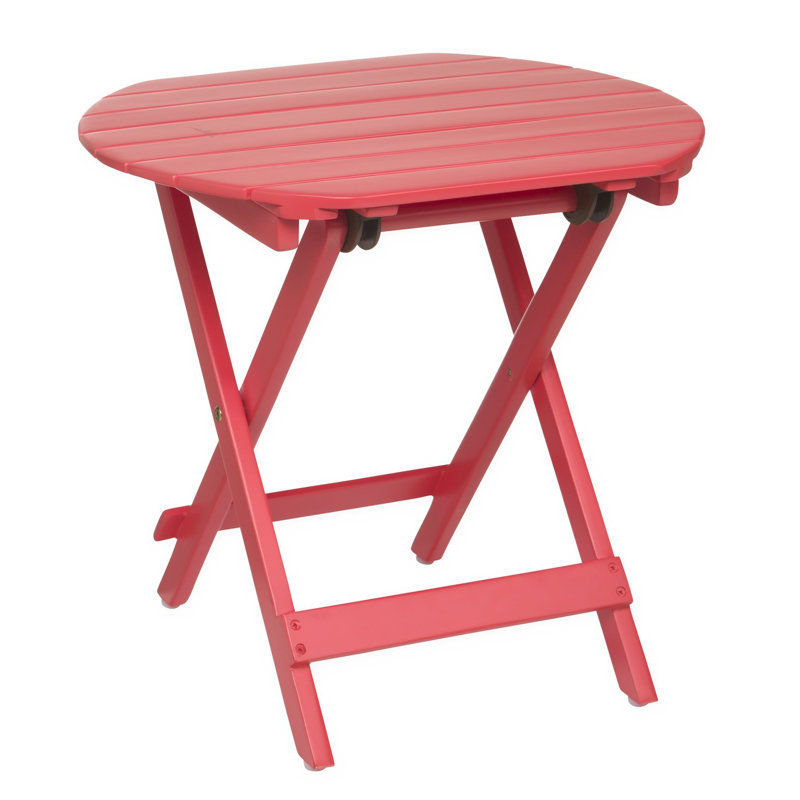 Pedri Folding Wooden Adirondack Style Side Table, Light Red