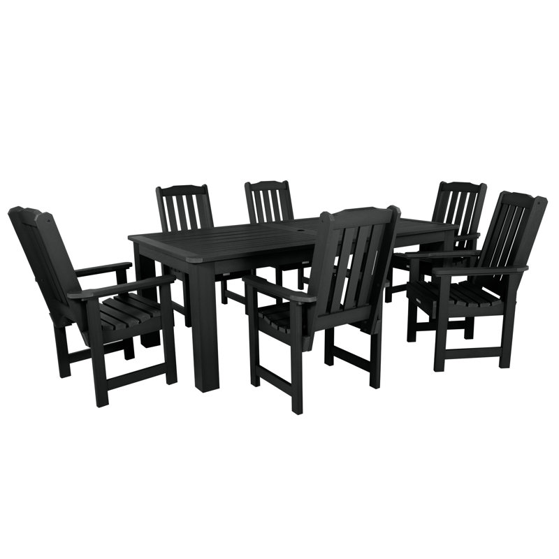 Ensemble repas pour 6 personnes Kile, Noir, L 84 po x l 42 po x H 30 po