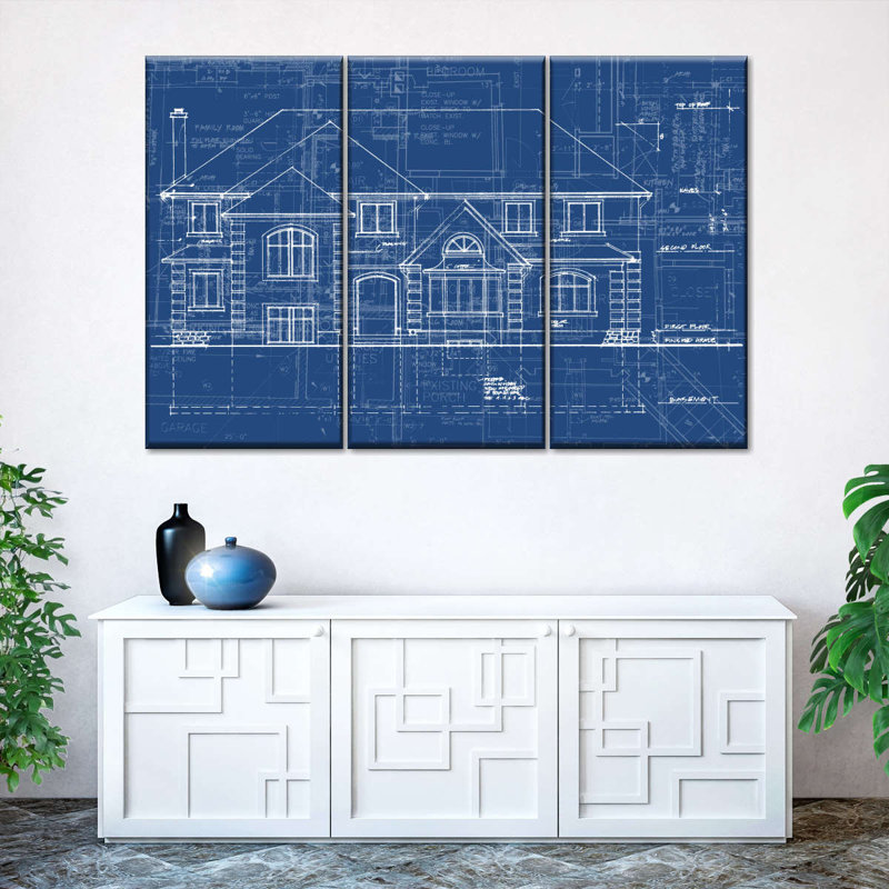 Ensemble de 3 planches maison sur toile, H 20 po x l 33 po x P 1,25 po