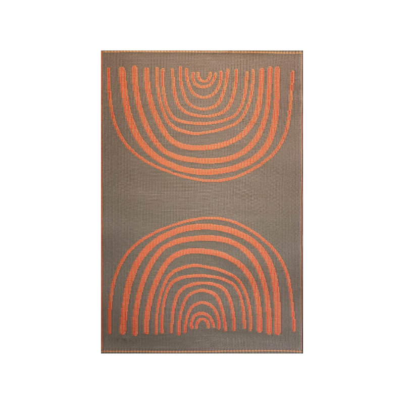 Tapis d'extérieur concentrique 4 pi x 6 pi, orange / ombre, Rectangle 4pi x 6 pi