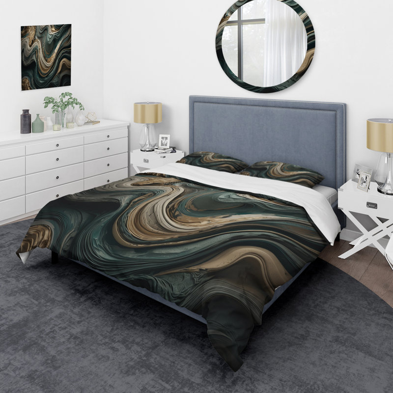 Ensemble de housse de couette en microfibre / polyester Wave Twist, Housse de couette pour très grand lit et 2 très