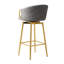 De 4 tabourets de bar modernes en velours gris et doré, sièges confortables, pieds en métal, pour différentes utilisations, chaises faciles à assembler, pivotant à 360 °, fonction de glissement,-2139991272-2139991279-2139991059