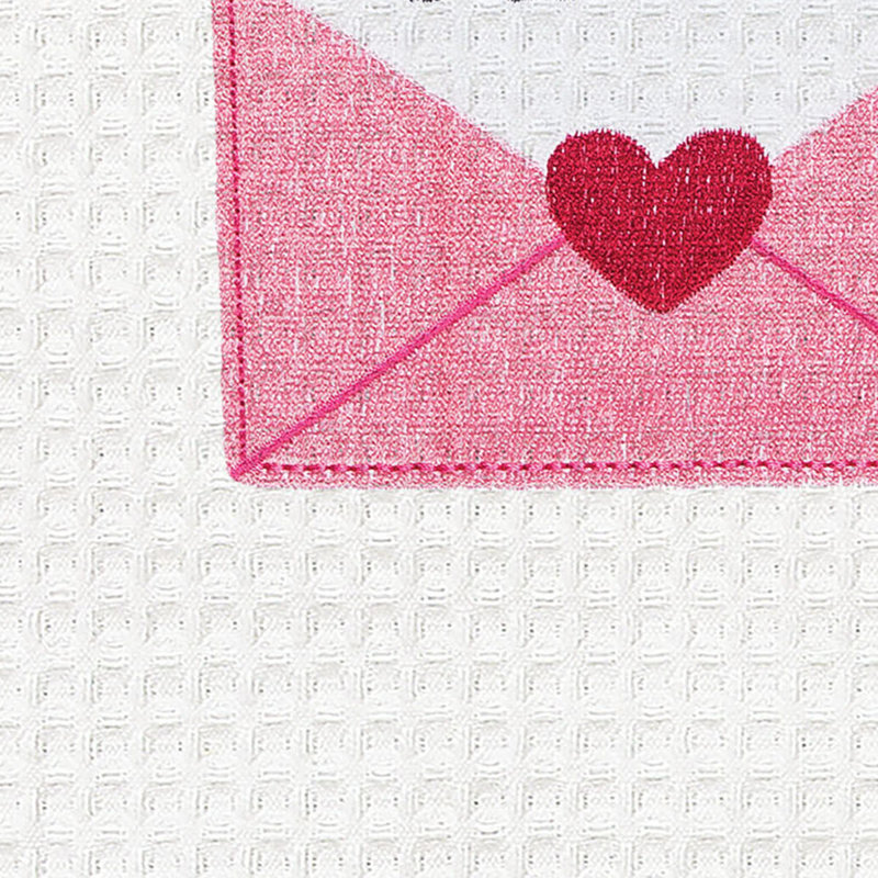 Serviette Love, Rose / blanc lettre d'amour