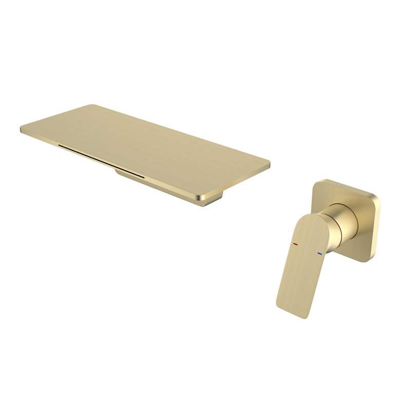 Robinet de lavabo de salle de bain doré avec cascade - Laiton de qualité, espace optimisé, Gold