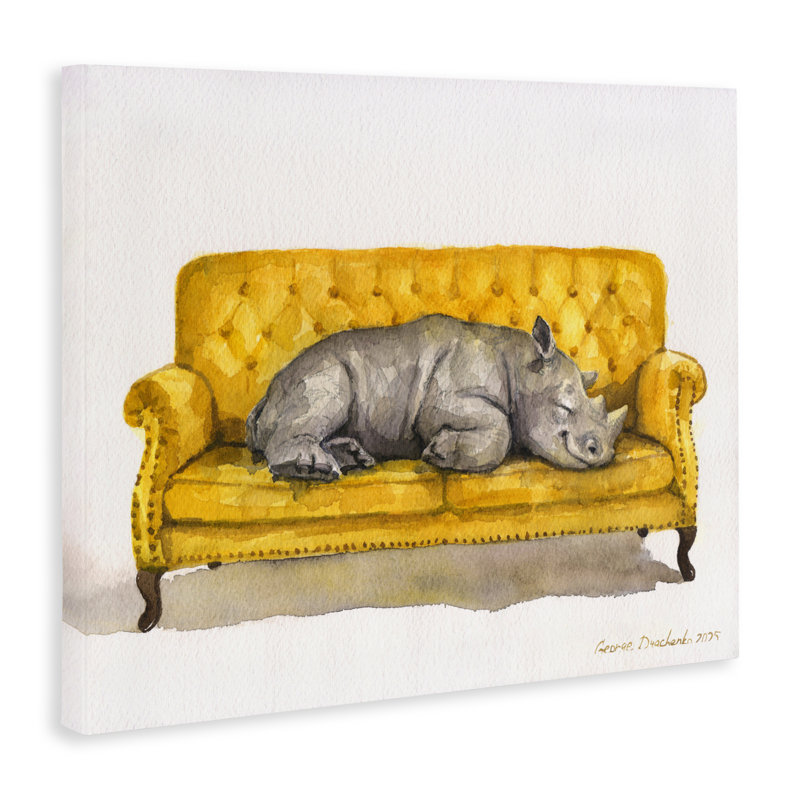 Adorable toile de repos Rhino, conception par George Dyachenko, H 36 po x l 48 po