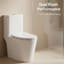 Toilette une pièce à double chasse - Toilette allongée à hauteur de confort de 16,5 po, 1,1 / 1,6 GPF certifié WaterSense et CUPC, siège à fermeture douce, conception à jupe, céramique blanche