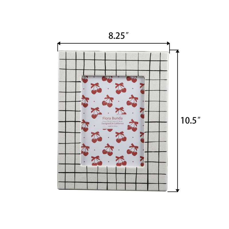 Checker Line Ceramic 5x7 Tabletop/Wall Frame