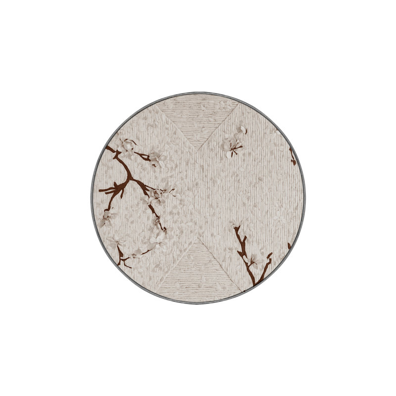 Machine Washable Gray Area Rug, Round 7'