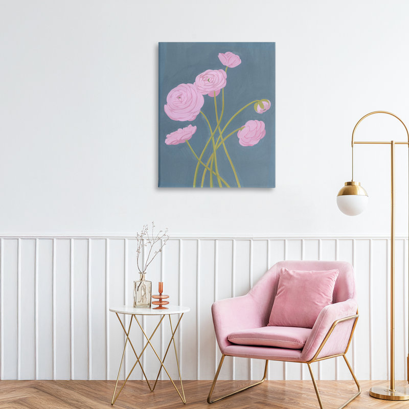 Toile botanique «Dusty Posies», conception par Grace Popp, H 20 po x l 16 po