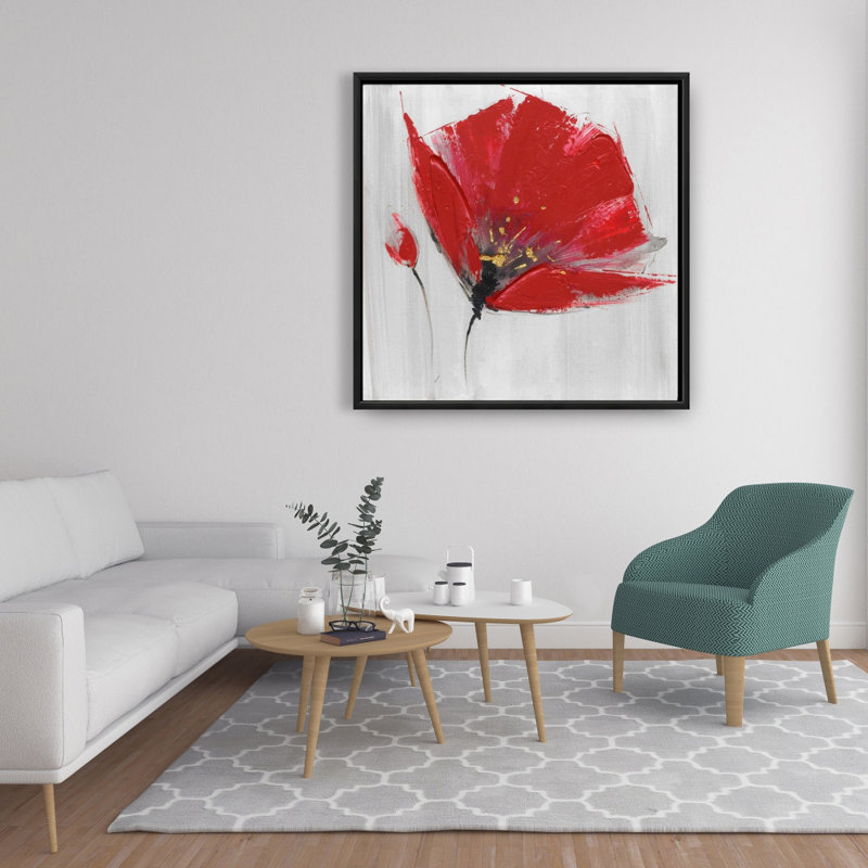 "Deux fleurs rouges sur fond gris" sur