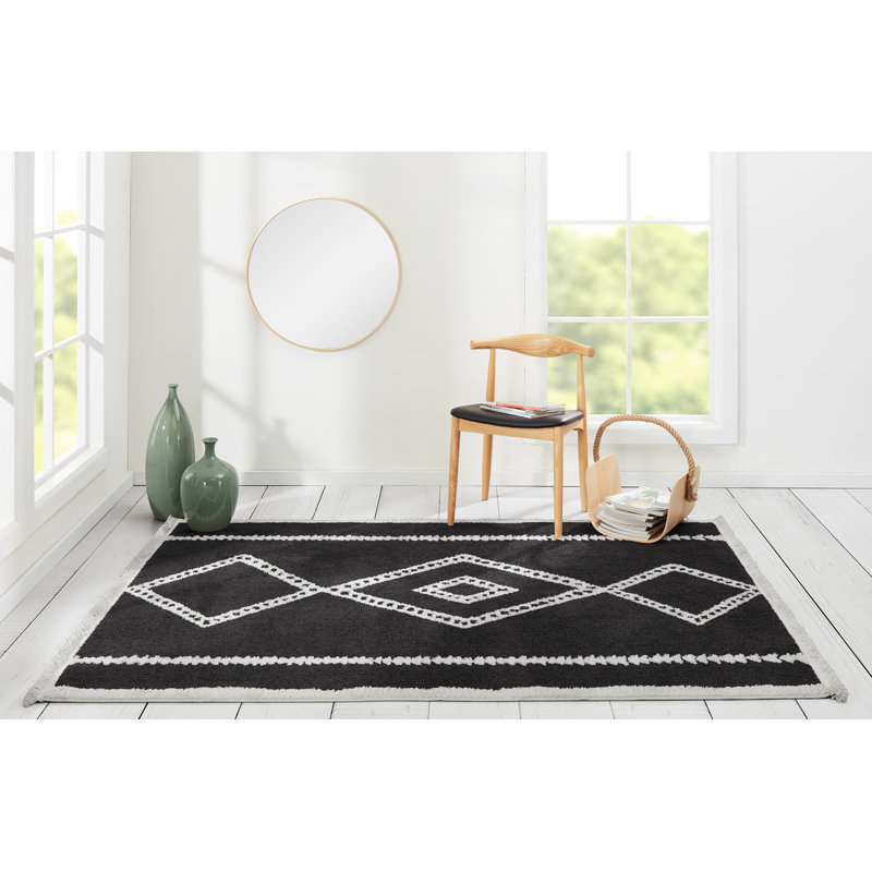 Tapis noir Manvil, Rectangle 9 pi 10 po x 12 pi 10 po