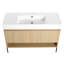 Meuble-lavabo 48 po avec lavabo simple en résine et armoire moderne à 3 portes en chêne - construction solide, assemblage facile, baignoire 48 po, lavabo, chêne, bois massif multicouche pour un élément attrayant contemporain