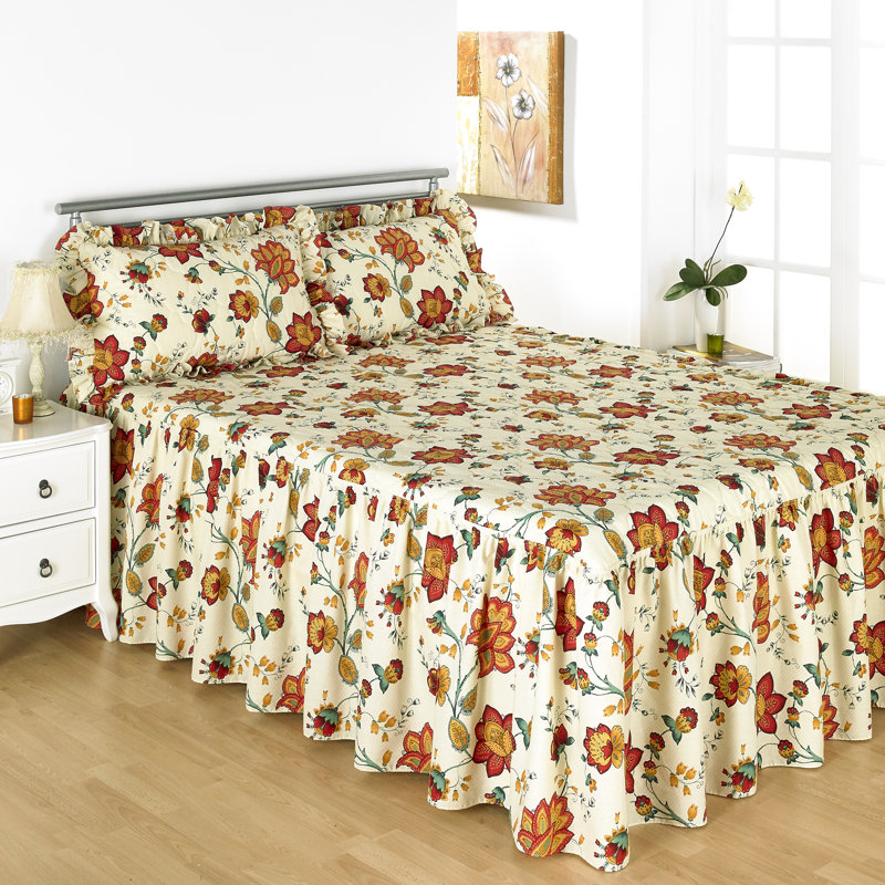 Odette Cotton Blend Floral Bedspread, W230 x L255cm