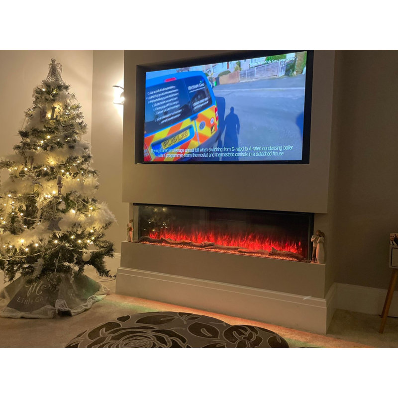 Maison 3 Sided Glass Fire, 46.2cm H x 205.8cm W x 19cm D