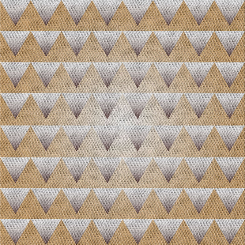 Tapis beige métier tissée à la machine, Carré 6 pi