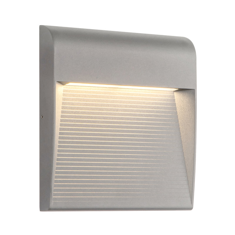 Casa LED Wall Light, Gray, 8.25" H x 8.25" W x 1" D
