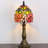 Small Tiffany Lamp Mini Accent Table Lamp Stained Glass Desk Memory Lamp Sympathy 6X14.6 Inch (Red Yellow Rose Style)