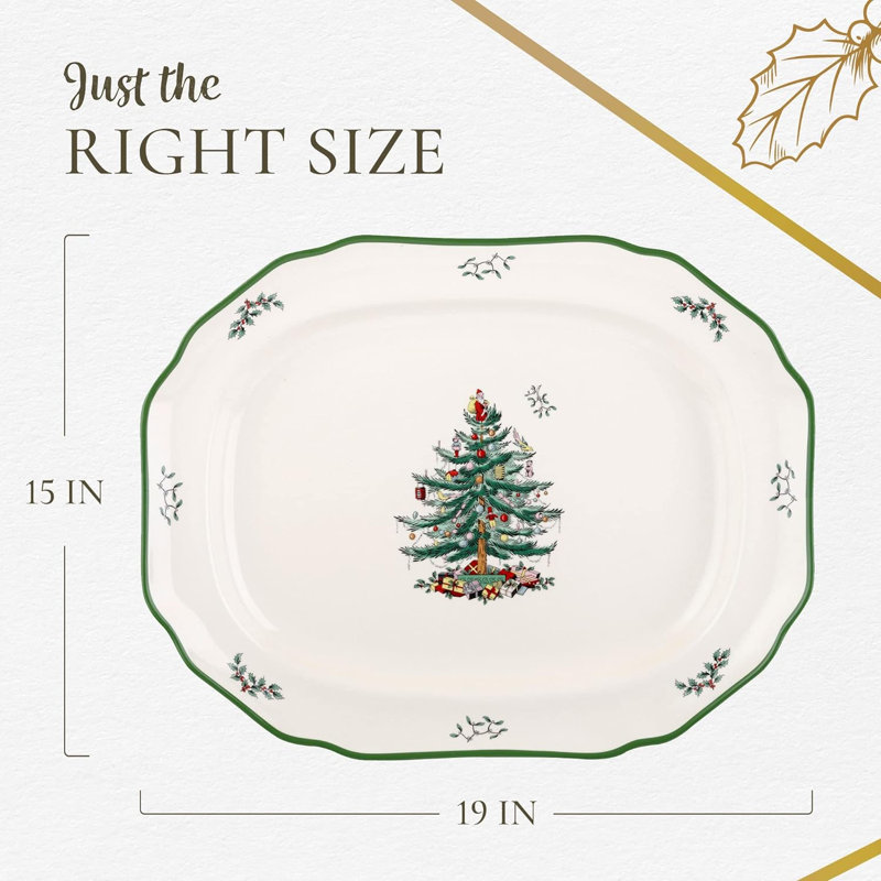 Spode Christmas Tree Sculpted Platter 19"