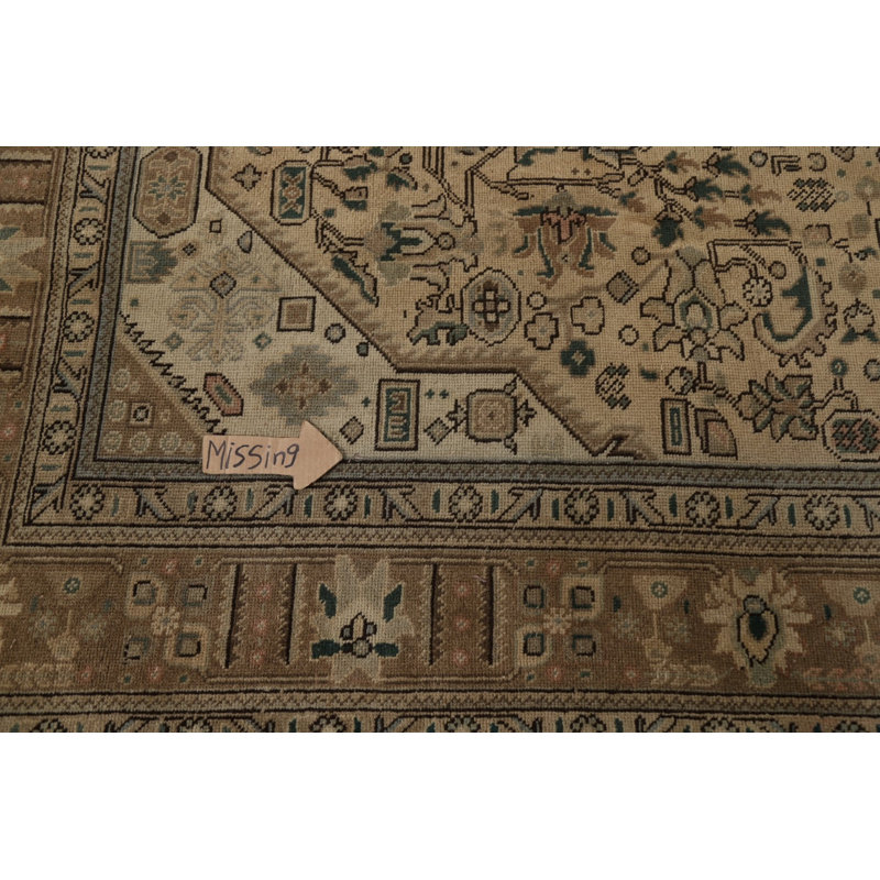 Tapis rétro de style persan Tabriz fait à la main 8 x 11
