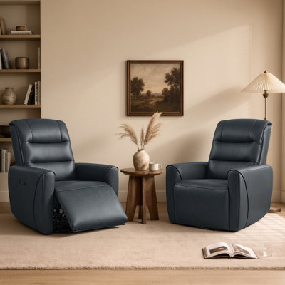 33.9'' Power Recliner Chair With Dual Motors, 270° Swivel, Glider And Power Headrest