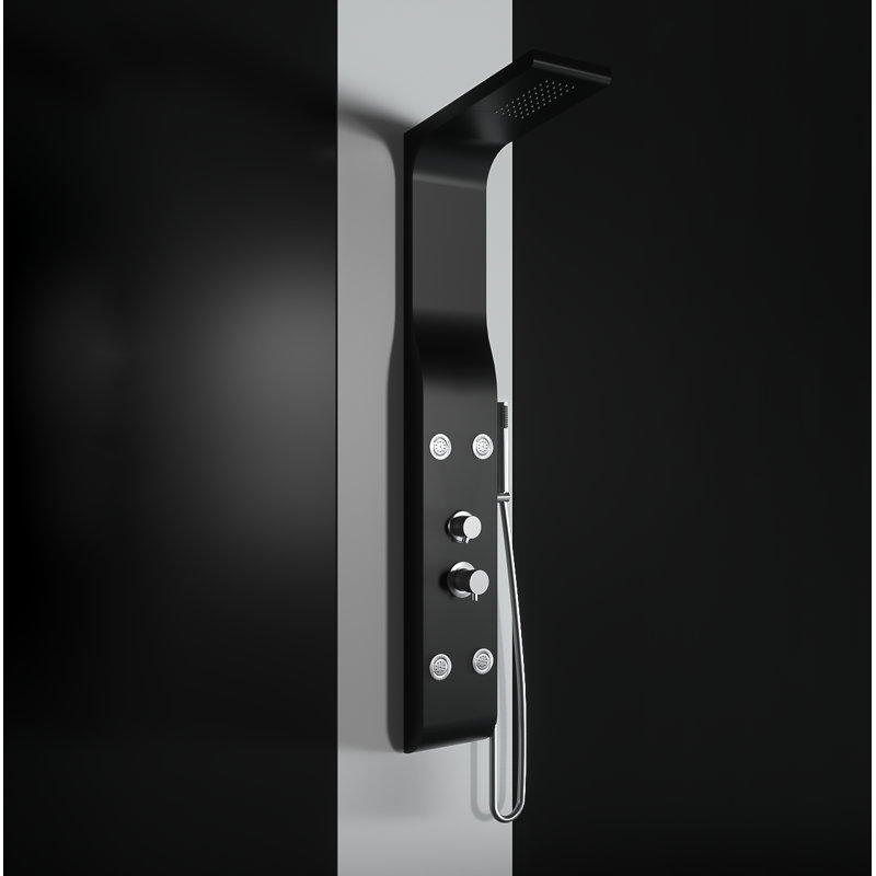Hydromassage Shower Tower Panel, Black