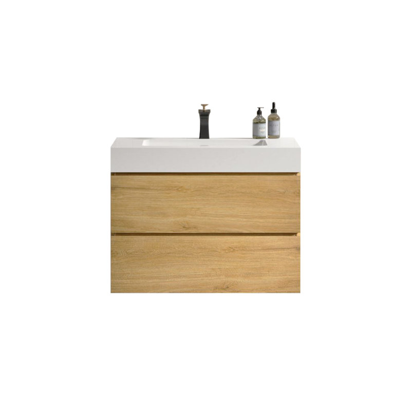 30" White Sink Bathroom Vanity - , Modern Mounted Design, Extra Storage Space, Silent , Elegant No With White, Fashionable, Expanded Storage, Quiet Drawer Function, Wall Mount