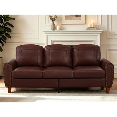 82'' Faux Leather Sofa Couch