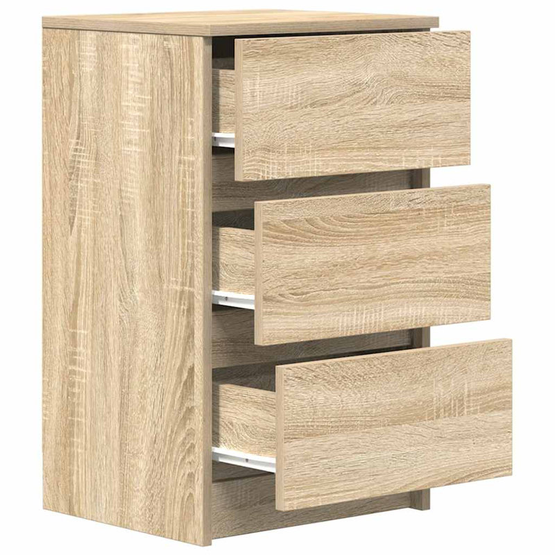Bedside Cabinets With 3 Drawers 2 Pcs 39X35x65 Cm, Sonoma Oak