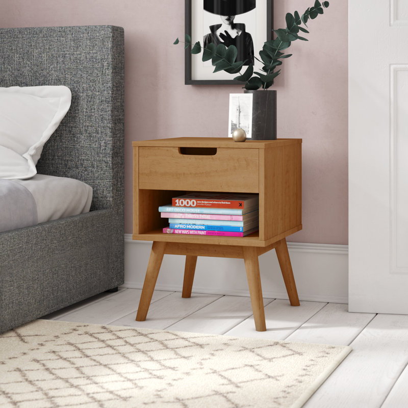 Trujillo 40cm W Solid Wood Bedside Table