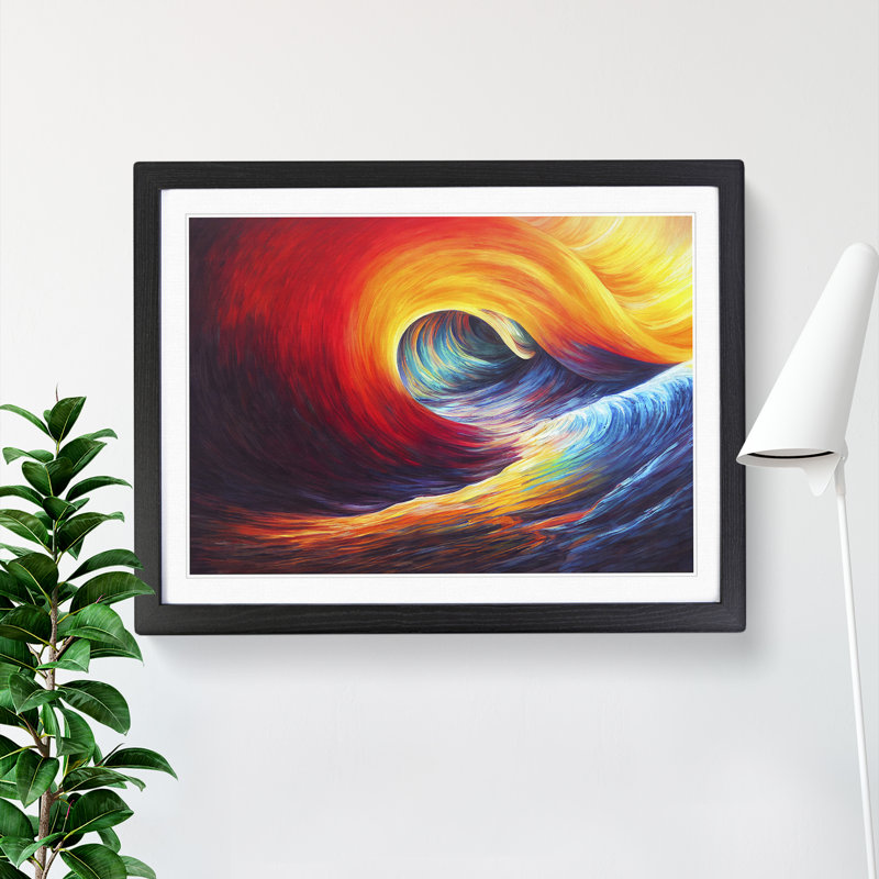 Fine Modern Abstract - Single Picture Frame Print, Black Framed, 46cm H x 64cm W x 2cm D