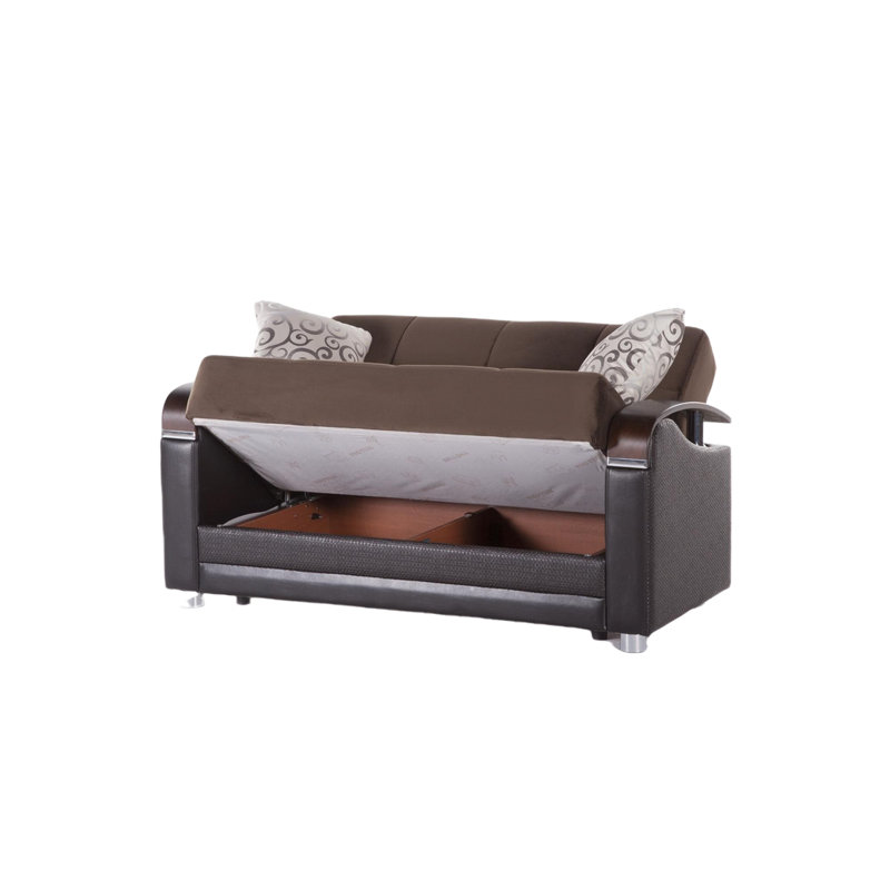 Causeuse kevian 61,4 po, Polyester à 100 % de couleur brune