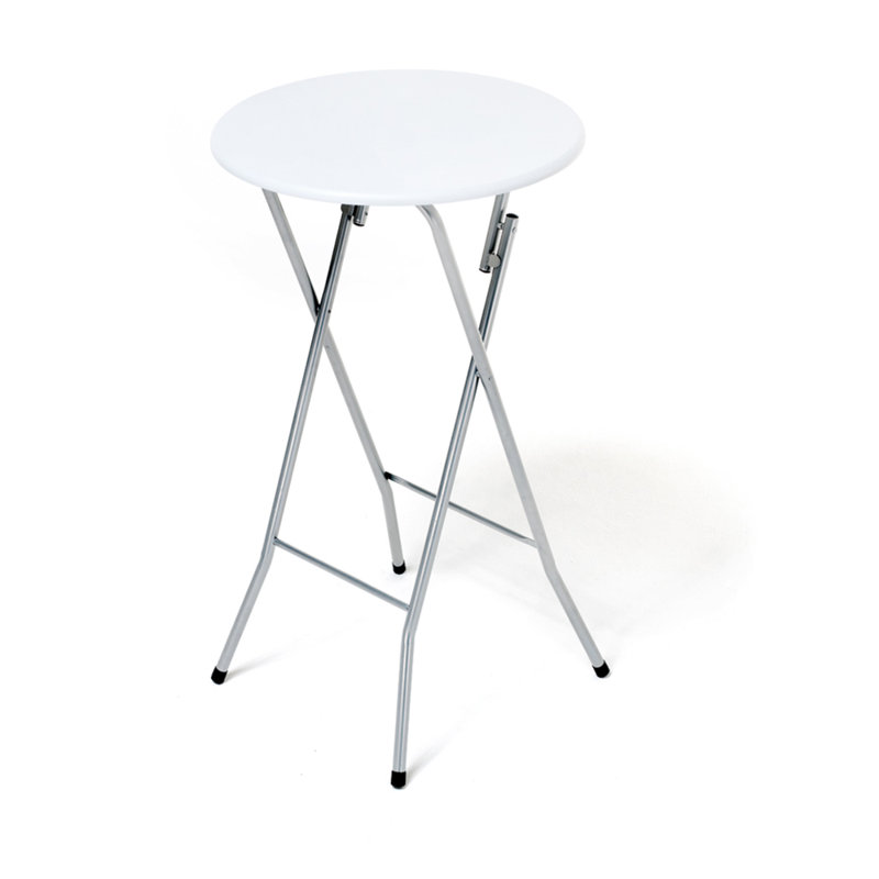 Salem Extendable Round Metal Base Dining Table, White