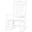 Chaise berçante traditionnelle en bois blanc - confortable pour l'extérieur, faite de peuplier massif