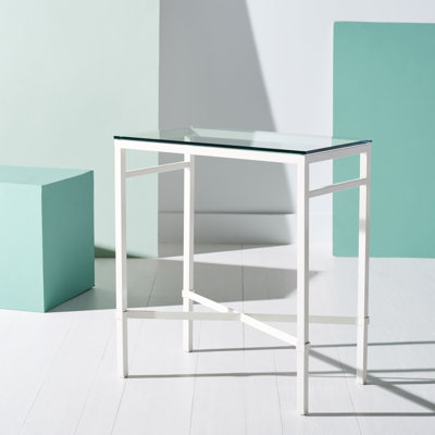 Genevieve Glass Top End Table